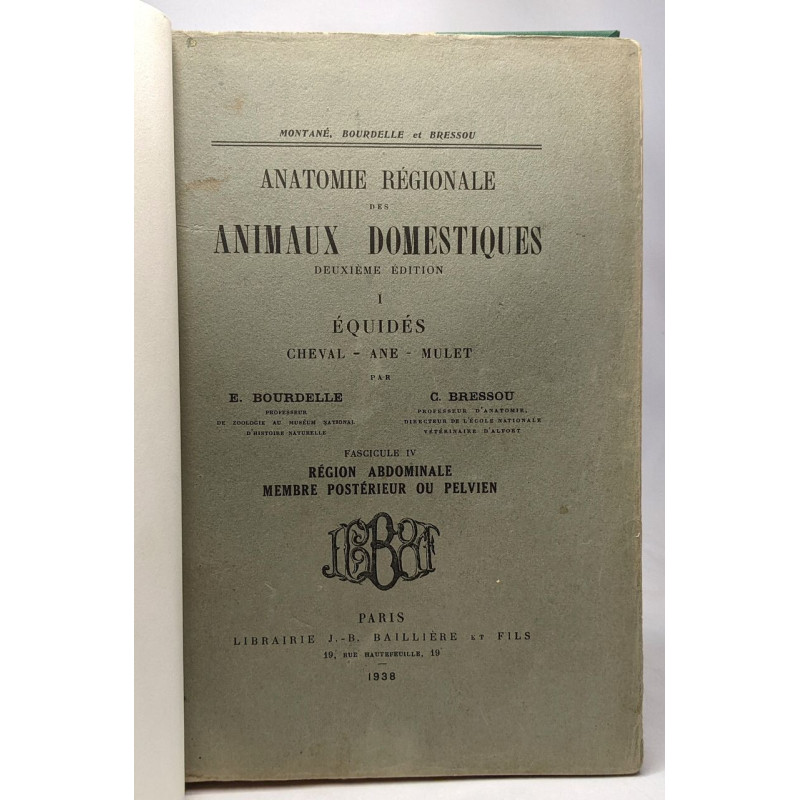 Anatomie régionale des animaux domestiques deuxième édition